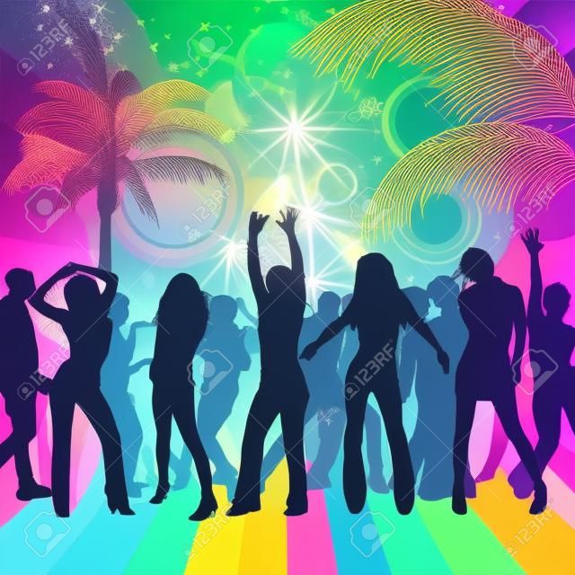 Exotic Party - colored background illustration,