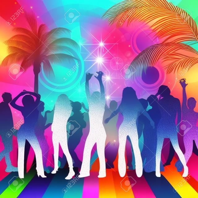 Exotic Party - colored background illustration,