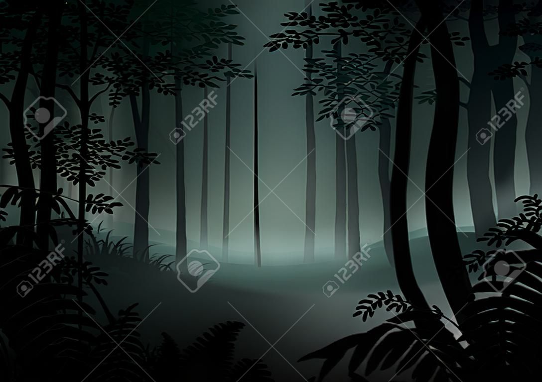 Dark Forest - Cartoon Illustration