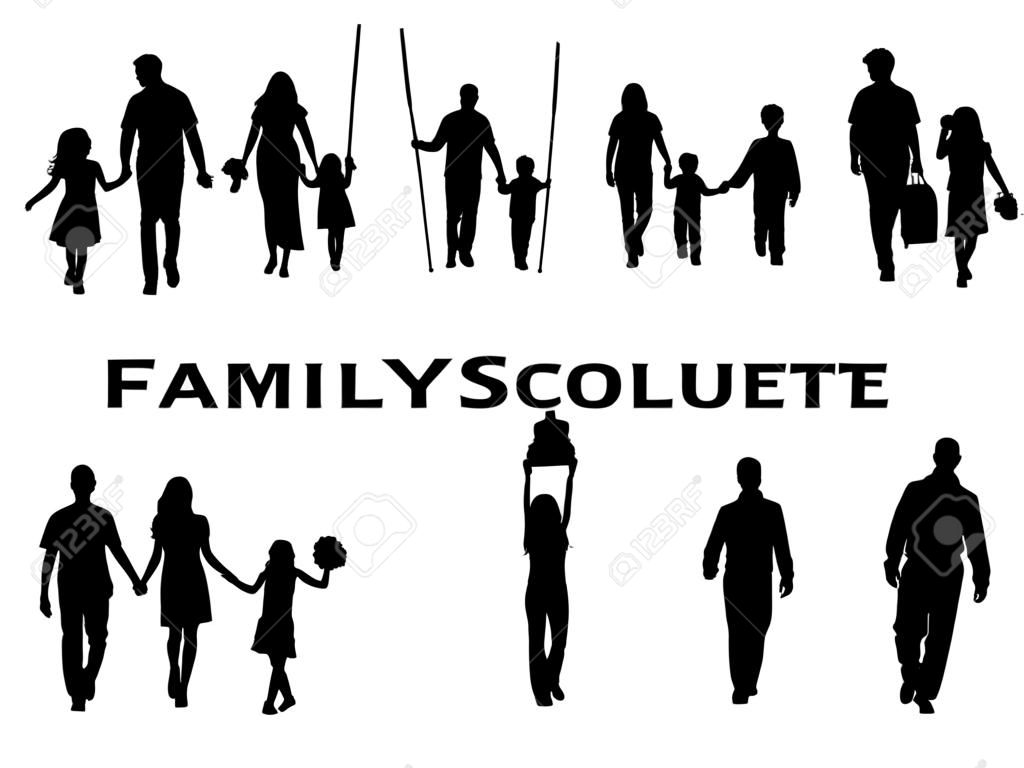 silhouet van de familiegroep