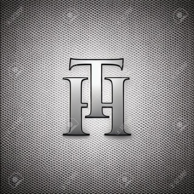 TH 초기 편지 로고 디자인 요소. 로고 벡터 템플릿