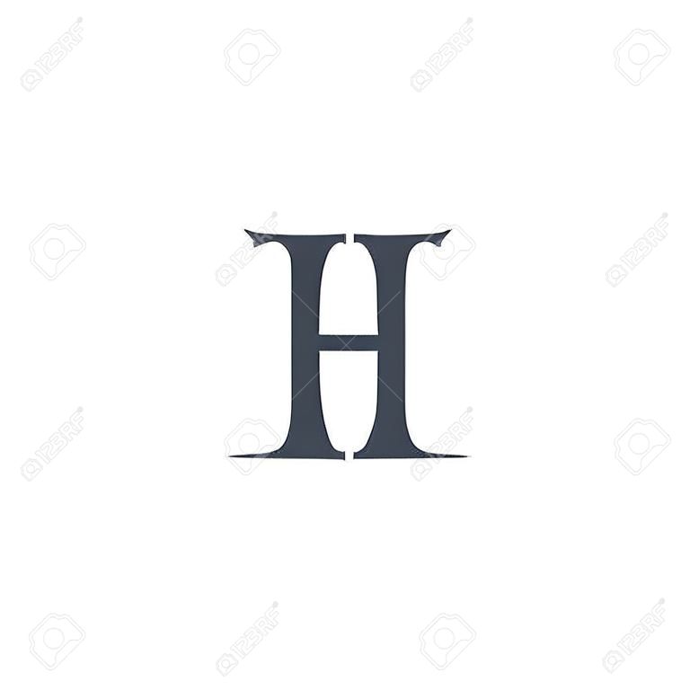 TH 초기 편지 로고 디자인 요소. 로고 벡터 템플릿