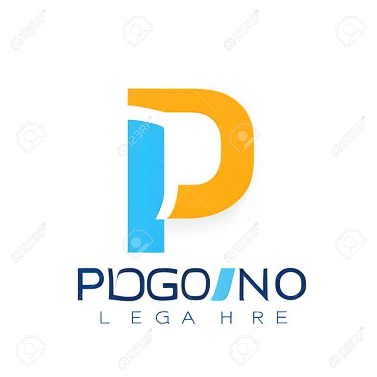 Elemento di vettore del logo della lettera P. modello di lettera logo