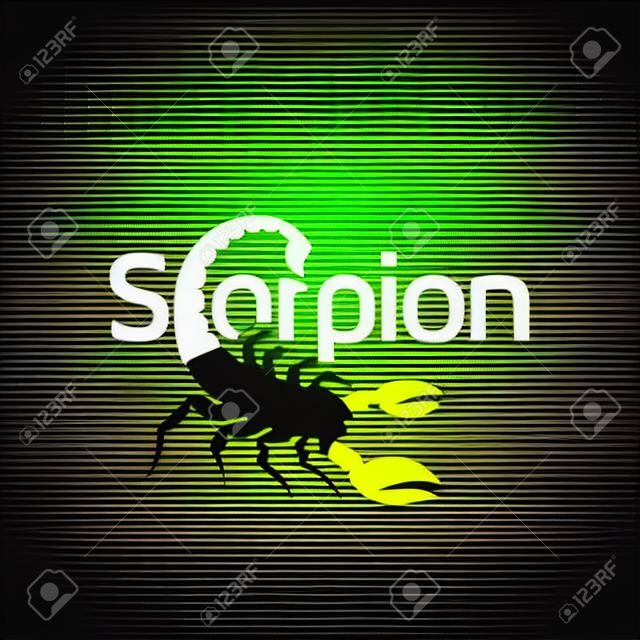 Scorpione testo logotipo icona vettore