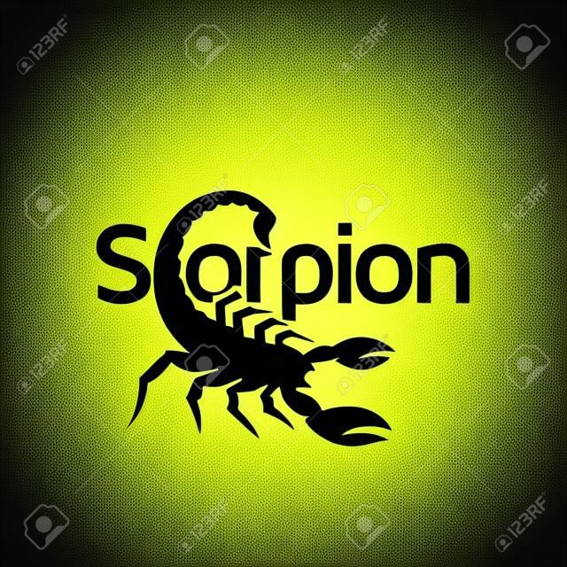 Scorpione testo logotipo icona vettore