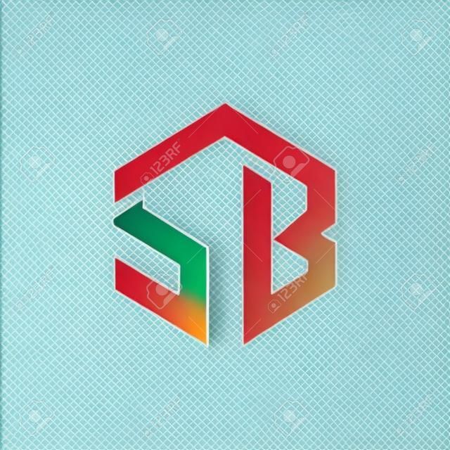 SB lettera iniziale logo esagonale vettore
