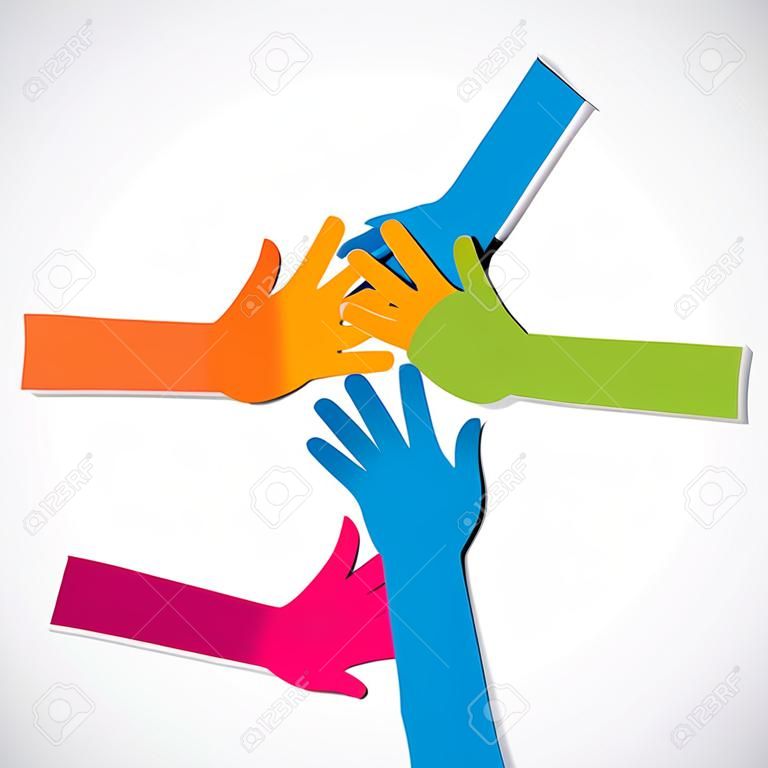 colorful hand show unity