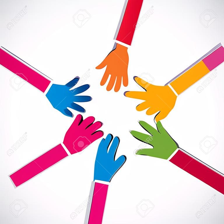 colorful hand show unity