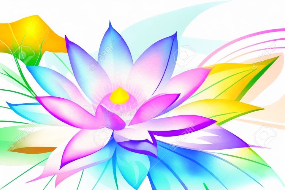 beautiful lotus flower in watercolor style, vector illustration design