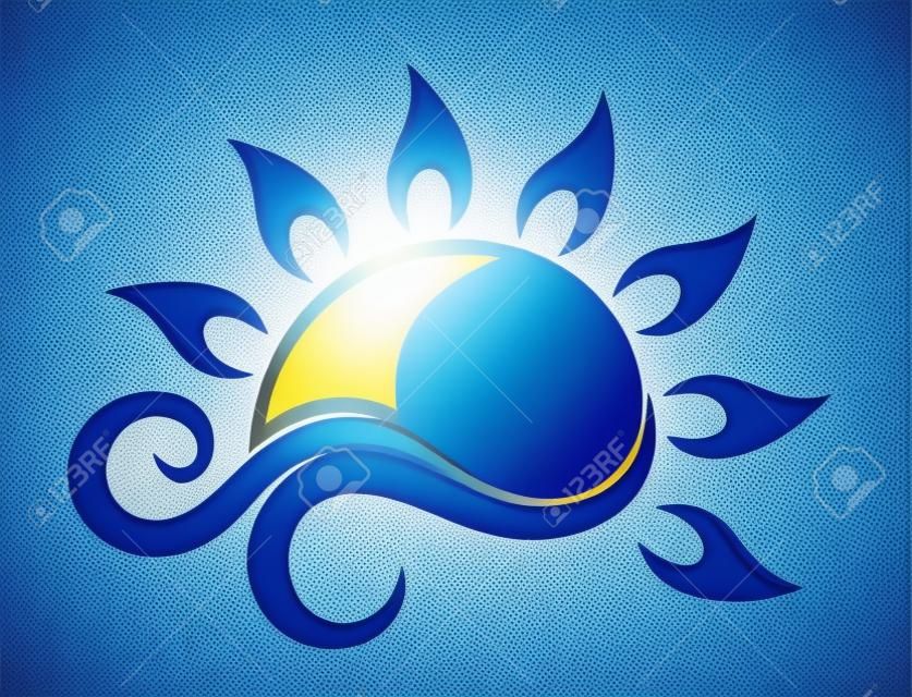Logotipo de sun con la onda azul.