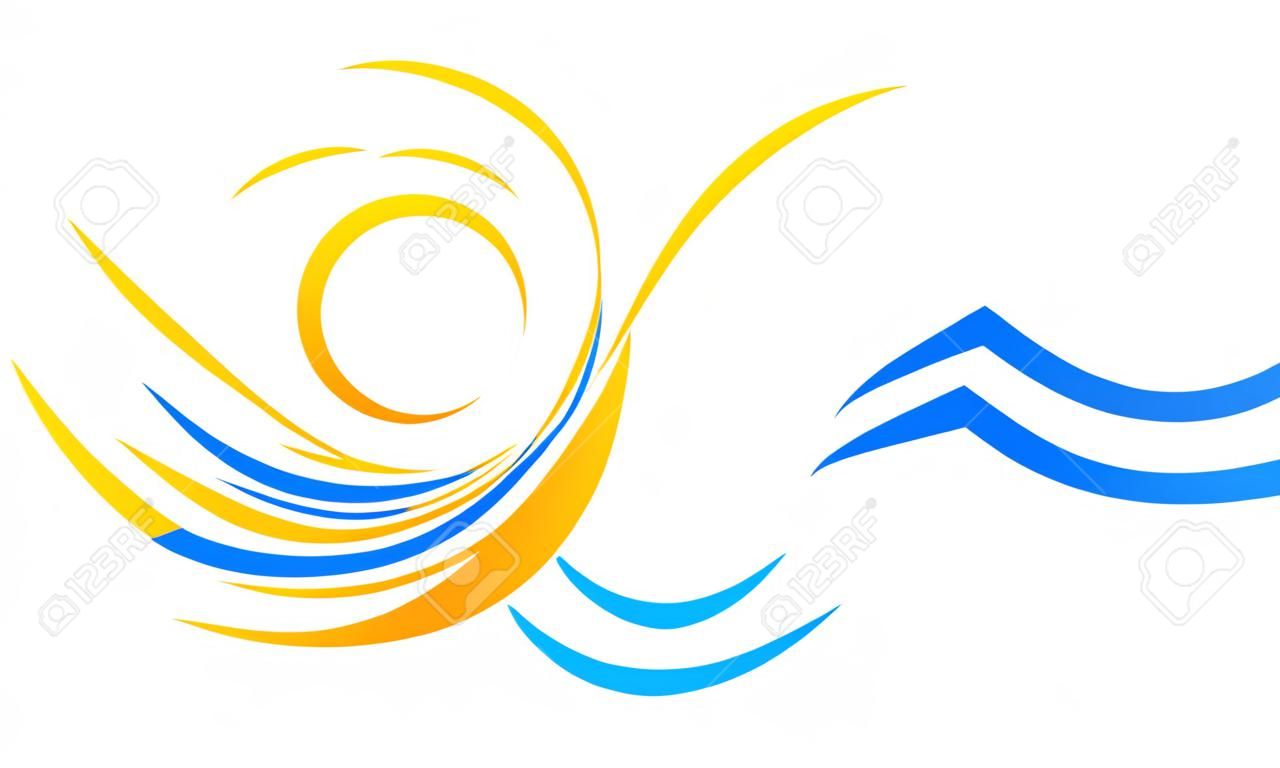 Логотип солнце и море.