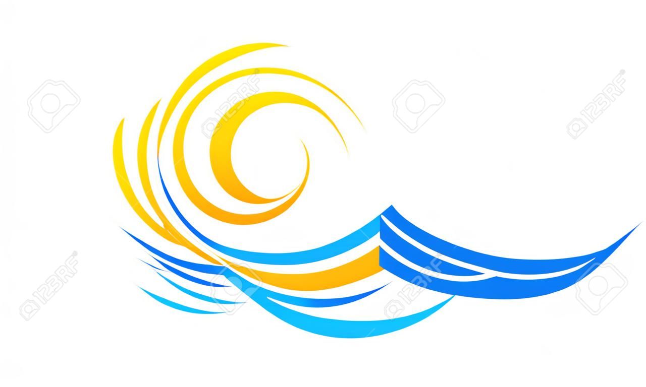 Logotipo del sol y el mar.