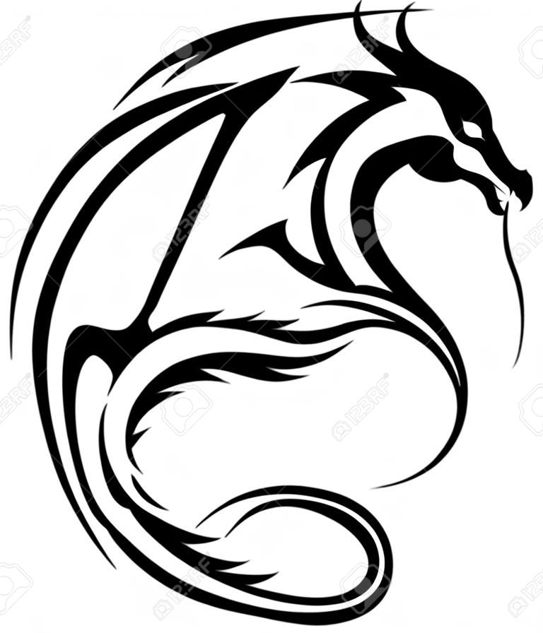 Een symbool van de gestileerde draak met vleugels.