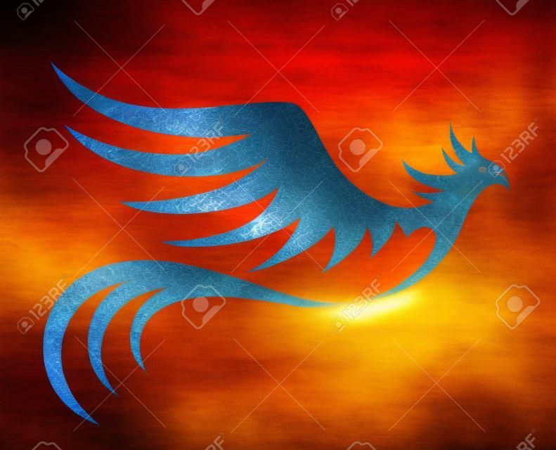 o símbolo do pássaro de fogo voador.
