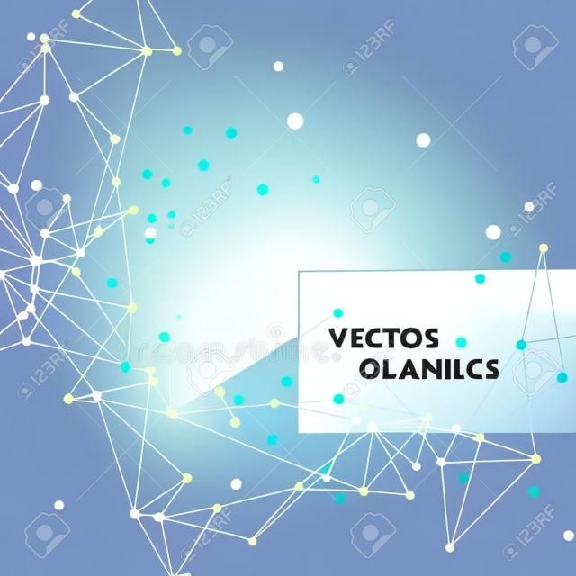 White lines dots connect. Abstract futuristic network. Vector illustration