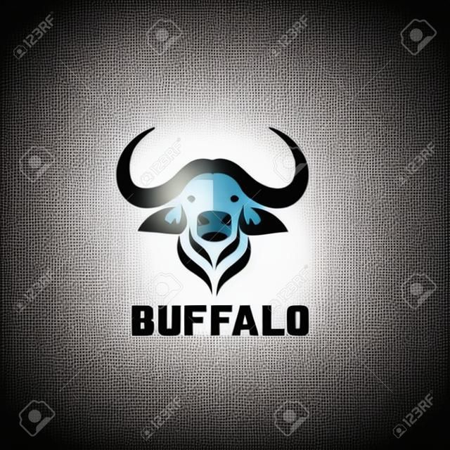 Stylized silhouette of a buffalo. Artistic creative idea. Animals logo design template. Vector illustration.