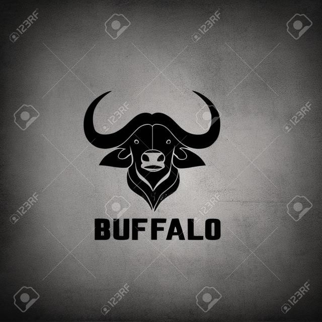 Stilisierte Silhouette eines Büffels. Künstlerische kreative Idee. Tiere Logo-Design-Vorlage. Vektor-Illustration.