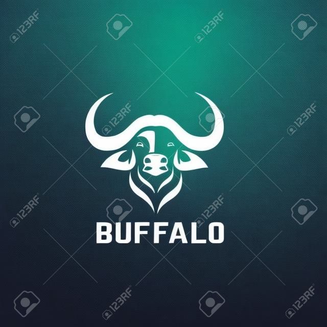 Stylized silhouette of a buffalo. Artistic creative idea. Animals logo design template. Vector illustration.