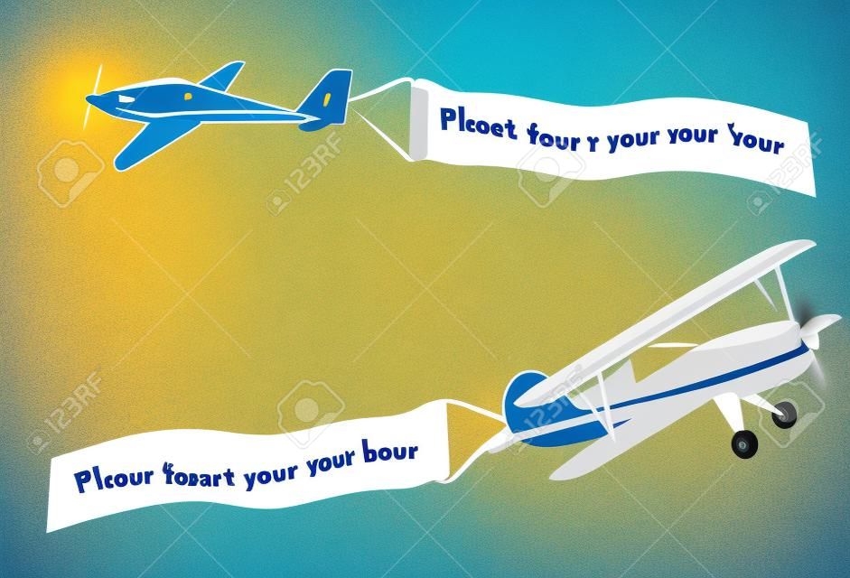 aeroplano bandera con el lugar para su mensaje de texto Aire Vector