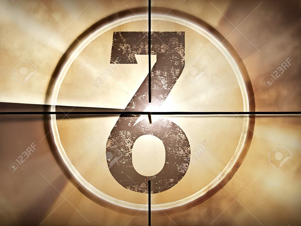 Alte Film-Countdown mit der Nummer 5