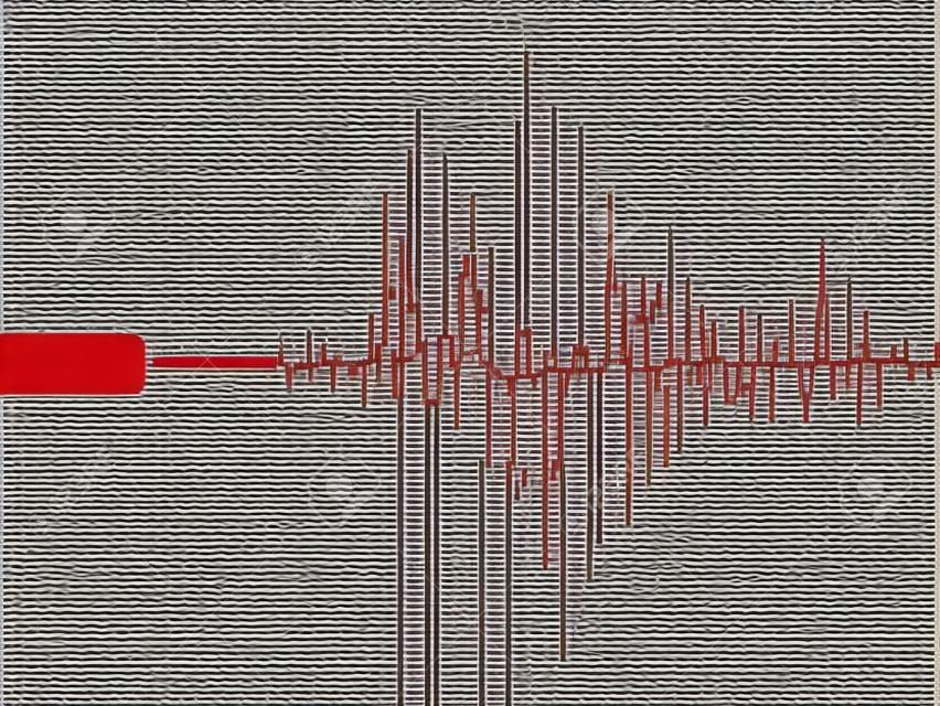 Seismische Aktivität Graph, der ein Erdbeben.