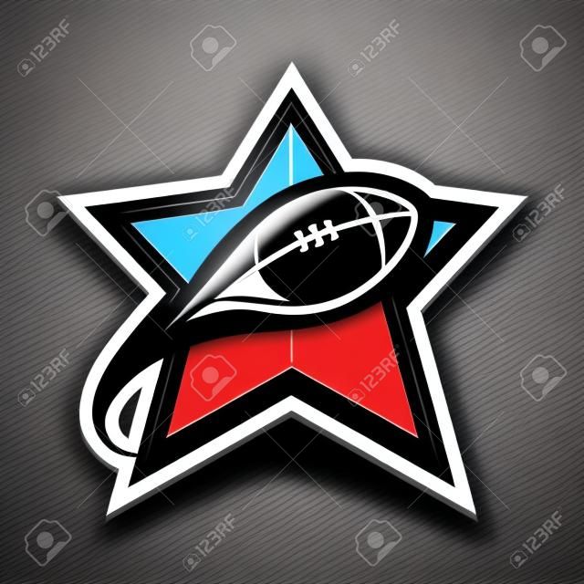 American Football Logo Template; Vector College Logos Illustration