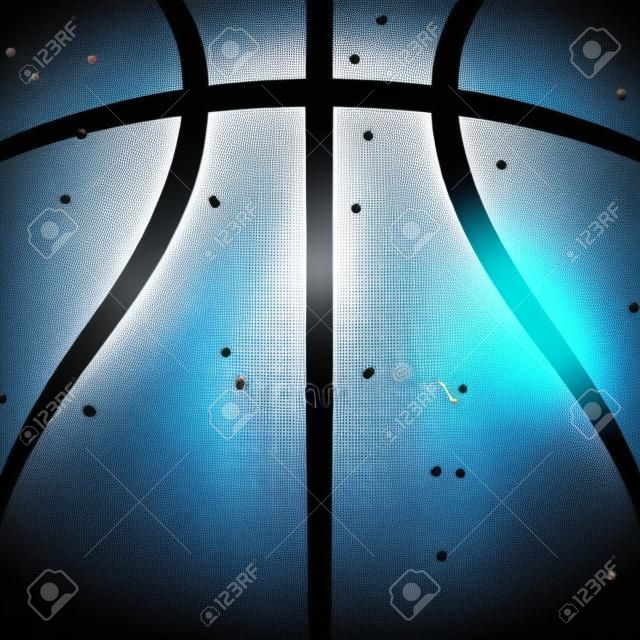 Silhouette of Basketball Ball. Basketball Background Template with Grunge Effect. Sport Game Vector Illustration