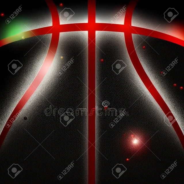Silhouette of Basketball Ball. Basketball Background Template with Grunge Effect. Sport Game Vector Illustration