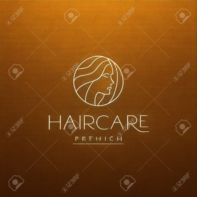 aesthetic face woman with lines hair logo