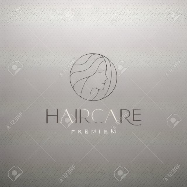 aesthetic face woman with lines hair logo