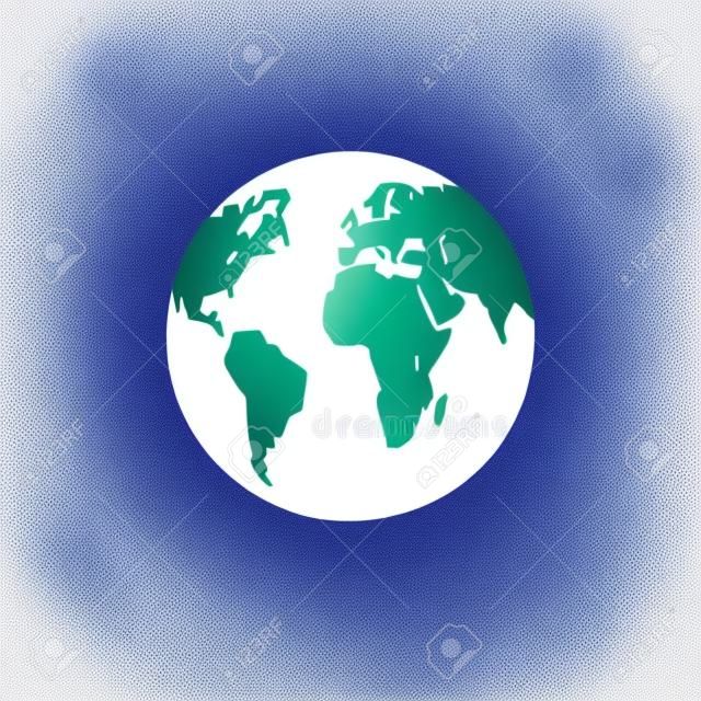 Globos terrestres aislados sobre fondo blanco. Icono plano del planeta Tierra. ilustración vectorial