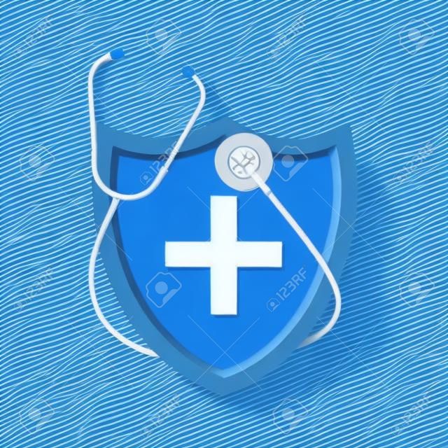 Health insurance. Medical protection, medical insurance concepts. Flat design. Vector stock illustration