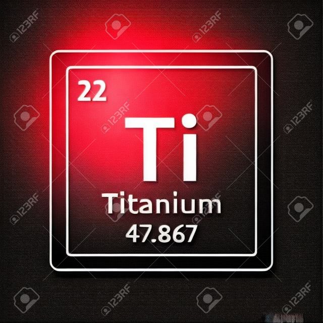Titanium symbol. Chemical element of the periodic table. Vector