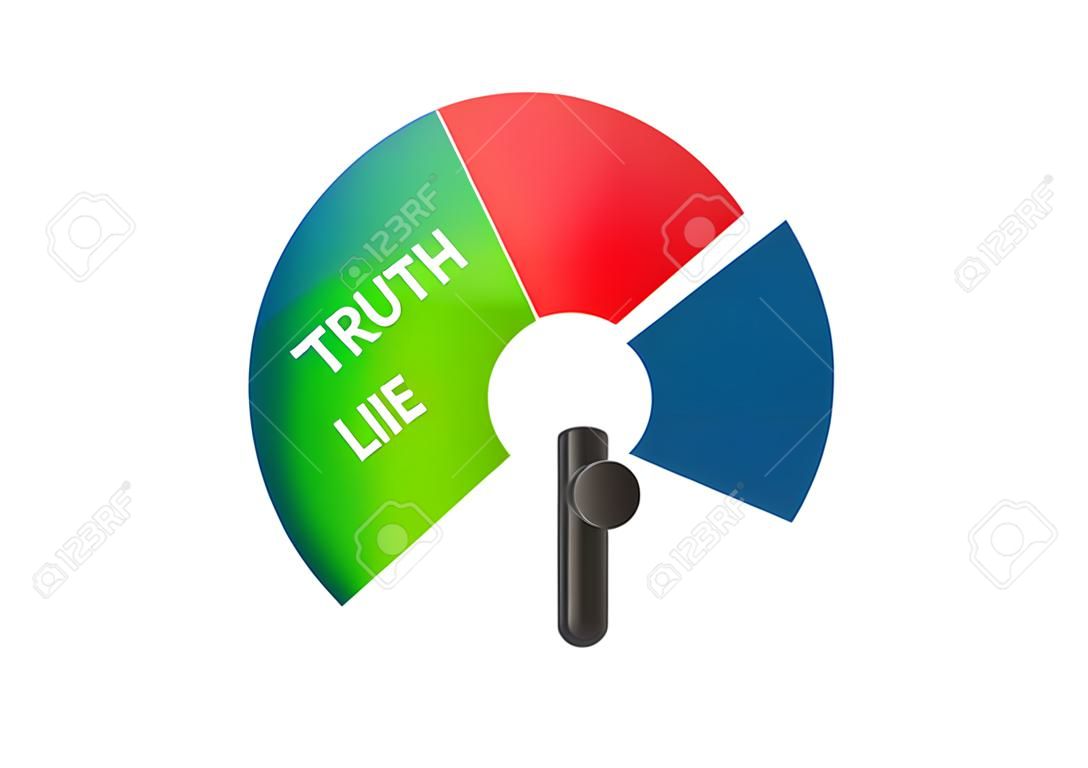 Truth and lie indicator for concept design. Vector illustration.