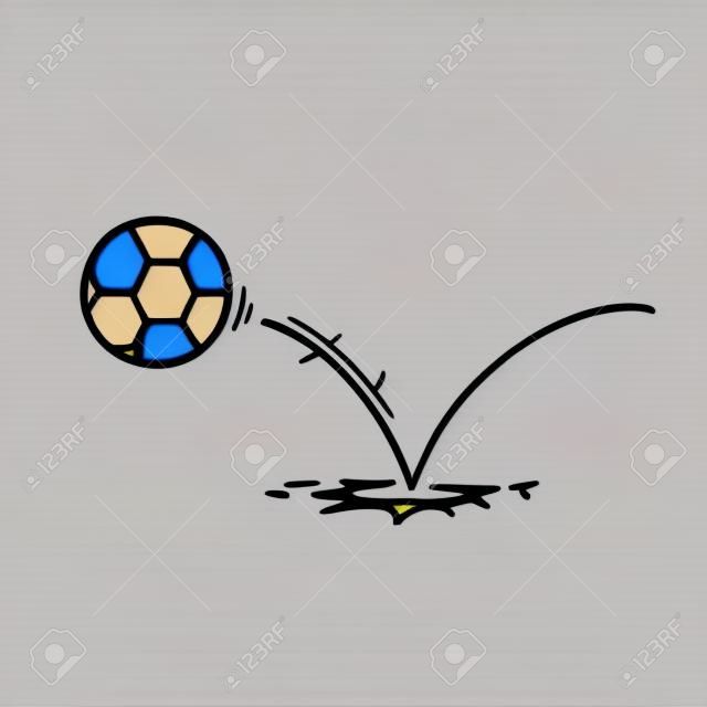 mão desenhada doodle bola salto ilustração ícone isolado