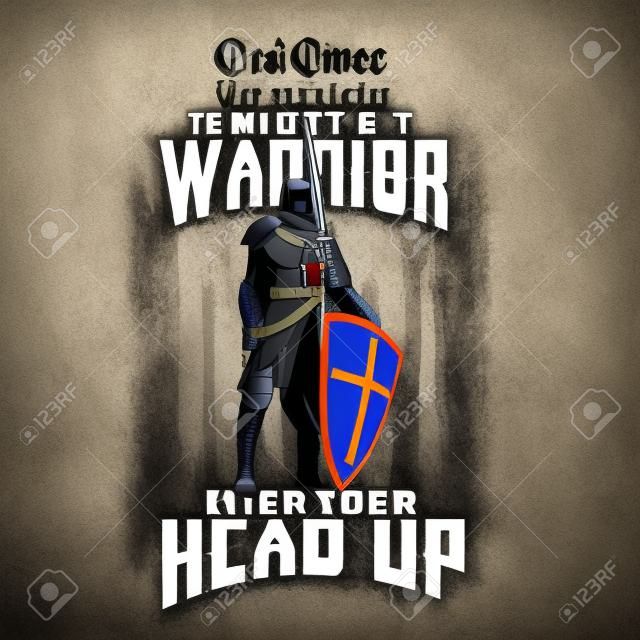 knight templar veteran soldier illustration vector