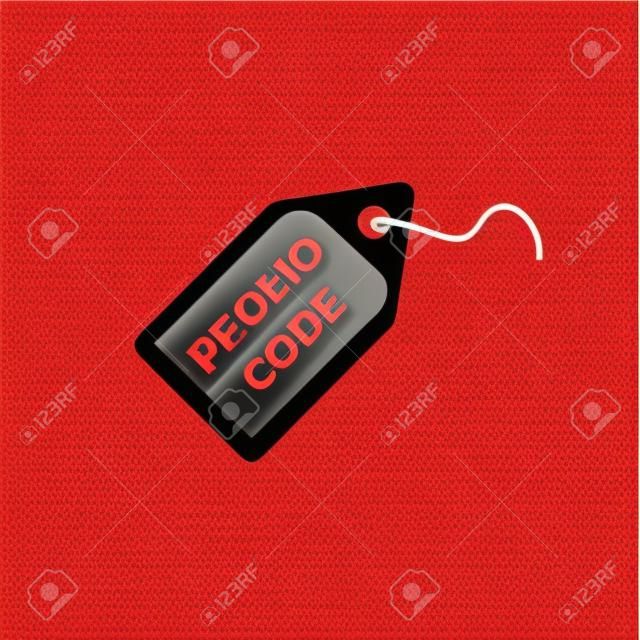 Red discount label sale price tag icon promo code icon