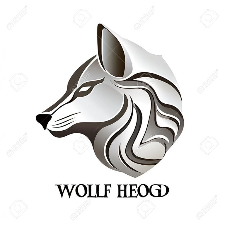 Vector logo de cabeza de lobo para su diseño