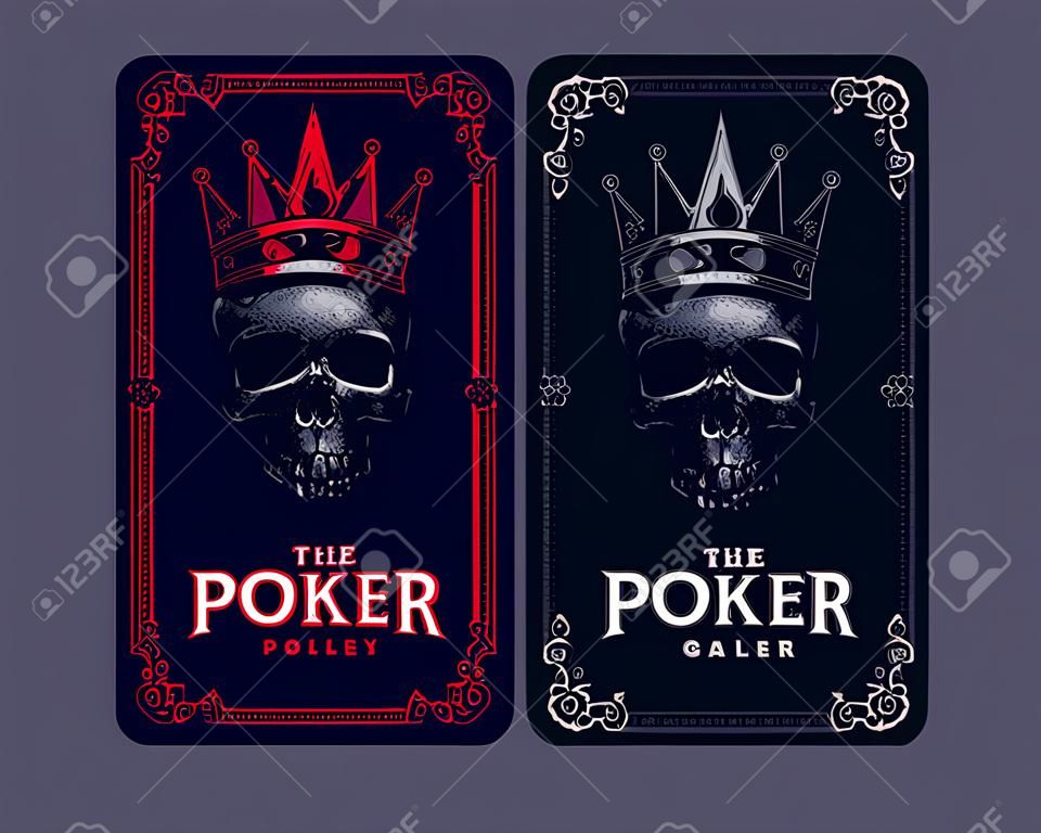 skull poker card vector illustration