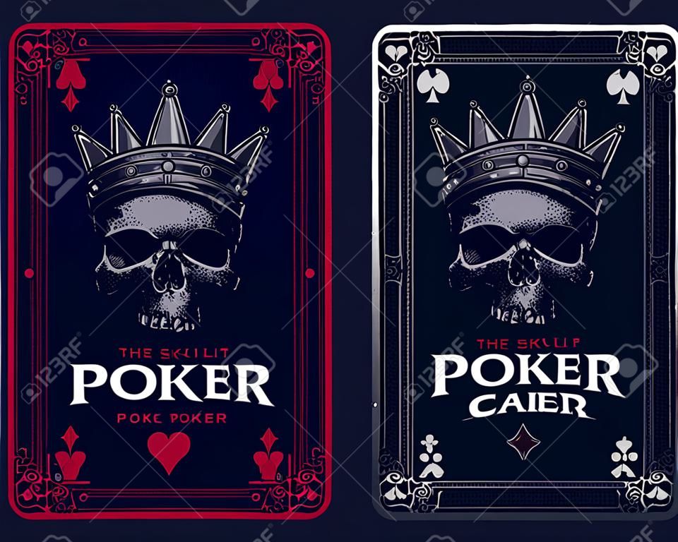 skull poker card vector illustration
