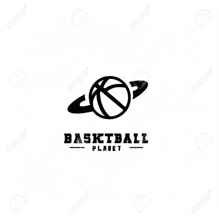 Basketball Planet Logo Design Vector