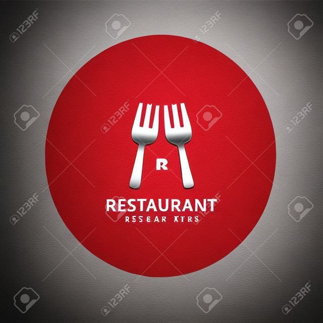 Création de logo de restaurant avec des fourchettes