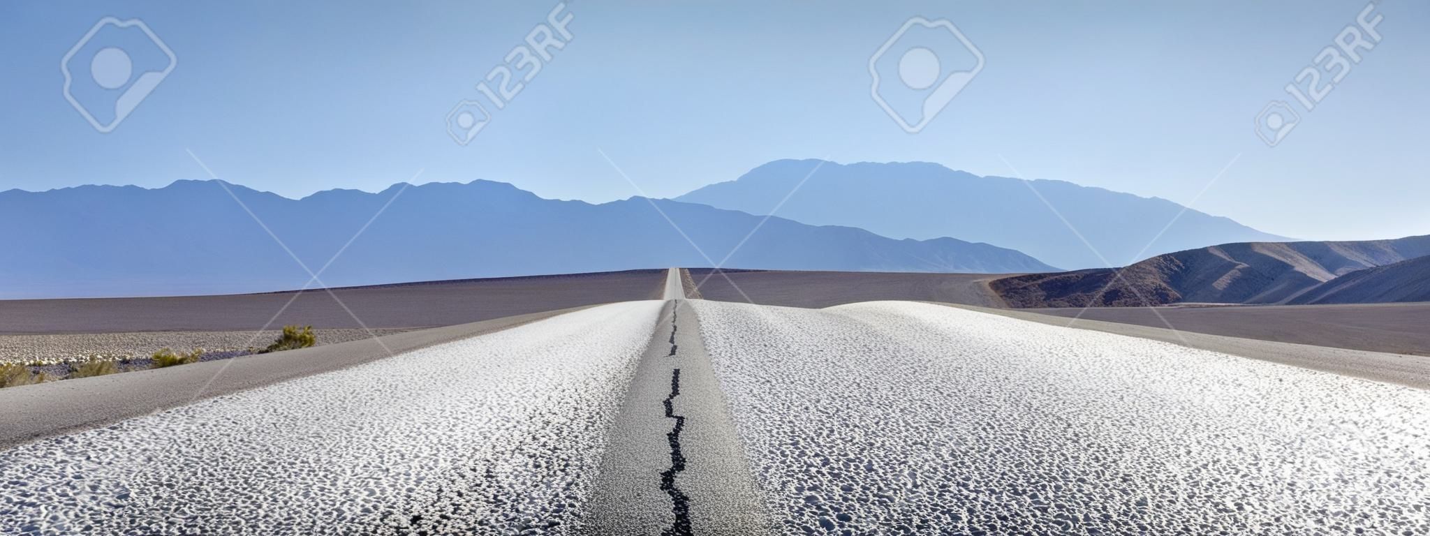 lonely road in death valley national park in california