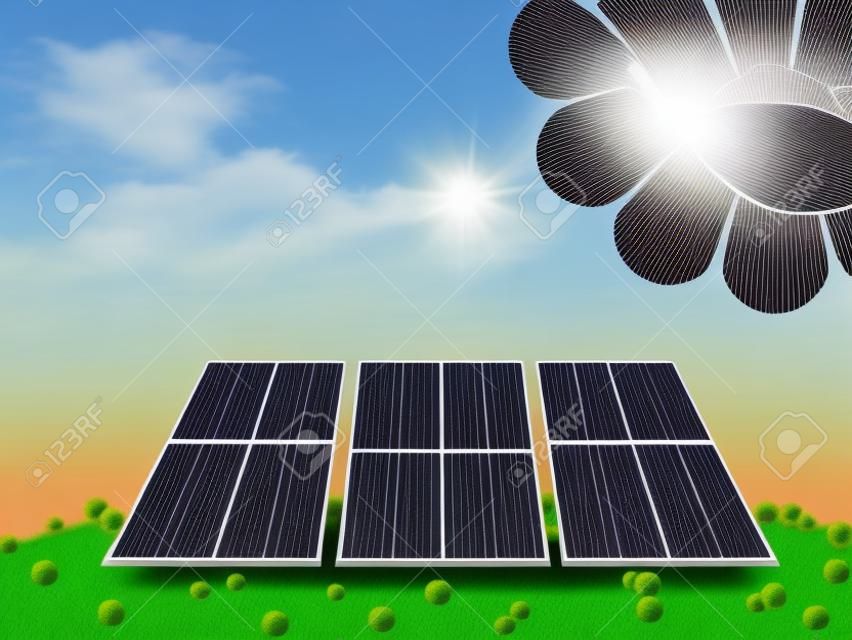 Illustration of solar panel for renewable energy