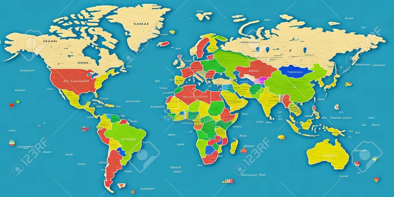 Карта мира - очень подробные векторные иллюстрации.