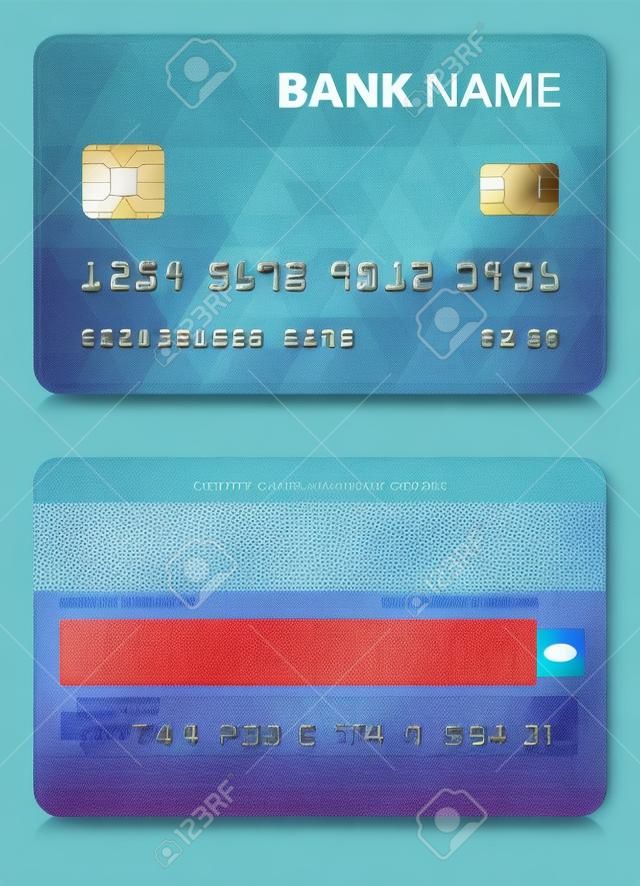 Credit Card with Abstract Polygon Pattern