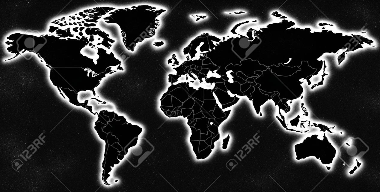 Black World Map - illustration