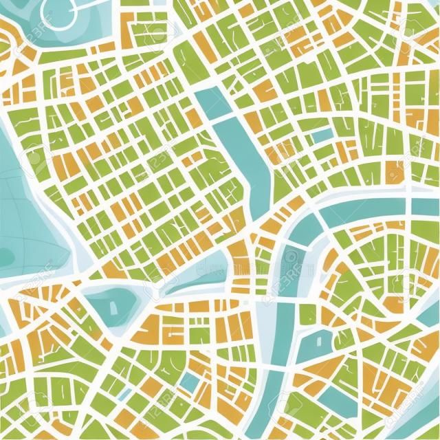 虚构的城市的地图的矢量图