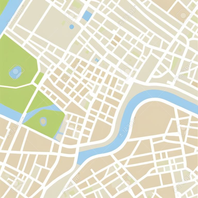 Vector illustration of a map of a fictitious city