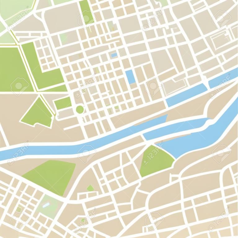 Ilustración vectorial de un mapa de una ciudad ficticia